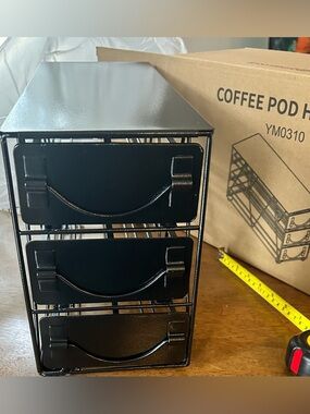Metal 3 Drawer-Coffee Pod Holder -Holds 42 cups-New in Box
